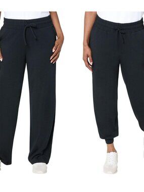 NEW Anybody Regular Cozy Knit 2-Pack Jogger and Full Length Pants Black/Black M